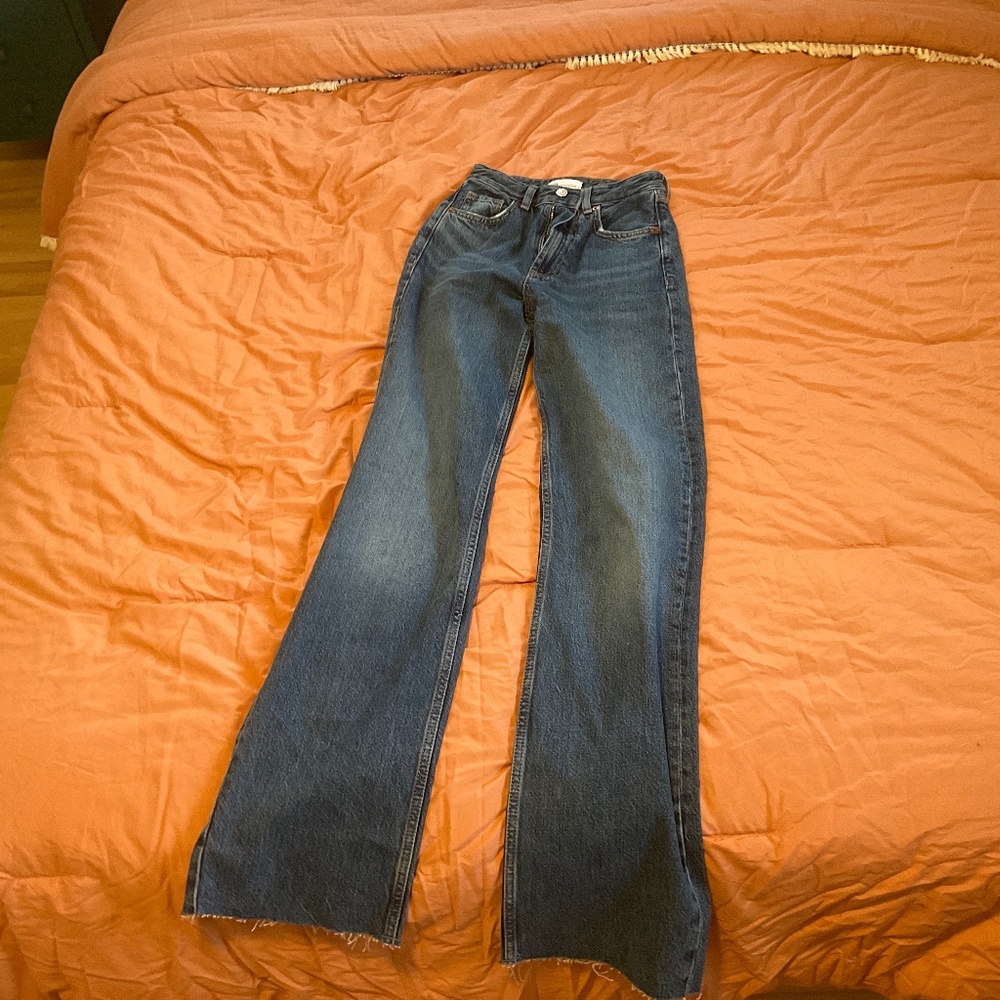 Zara High Rise Wide Leg Jeans